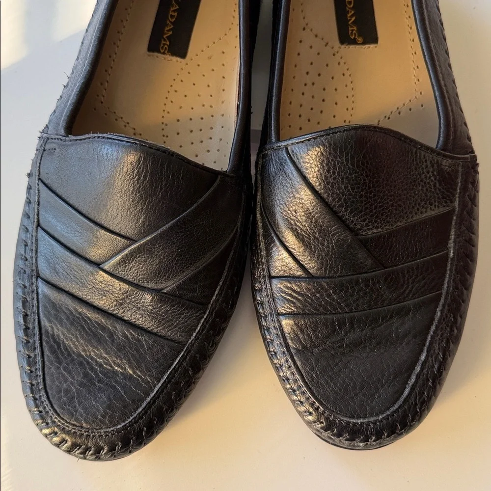 Stacy Adams Textured leather loafers mix toe Stitching Details New Size 9.5M